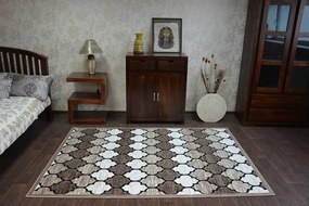 Kusový koberec ACRYLOVY YAZZ 3766 tmavobéžový/losos trellis