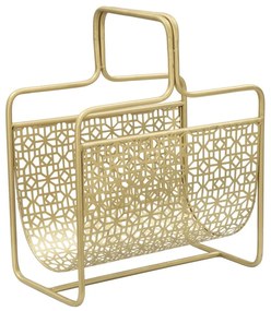 Kovový stojan na časopisy v zlatej farbe Mauro Ferretti Trivola