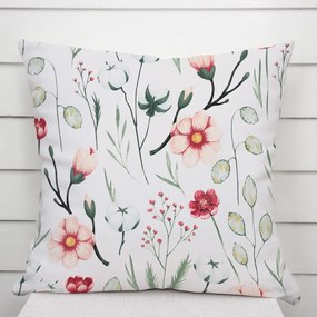 Biante Bavlnená obliečka na vankúš Sandra SA-747 Lúčne kvety na bielom 60 x 60 cm