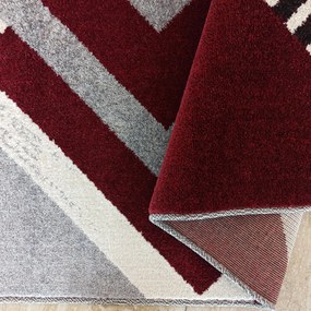 DY Sivo-červený koberec s geometrickým vzorom Otto 03 Rozmer: 120x170 cm