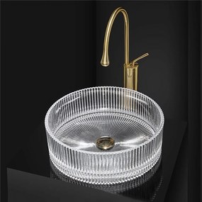 Rea Ingrid, sklenené umývadlo na dosku 40x40x13 cm, číra, REA-U0278