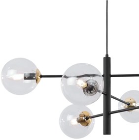 Závesne svietidlo Paris, 6x číre sklenené tienidlo, B/G, X