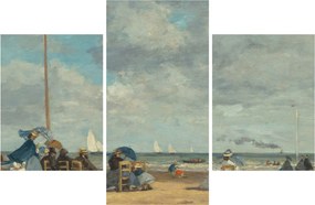 Obraz - Eugène Boudin, Beach  at Trouville, reprodukcia (90x60 cm)