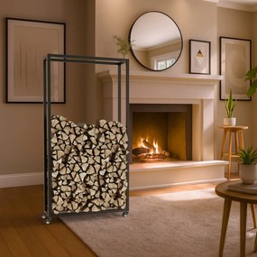 Stojan na drevo Hilta 25x80x150 cm - čierna