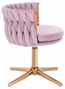 LuxuryForm DESIGN Stolička LYON VELUR na zlatom kríži - levanduľa