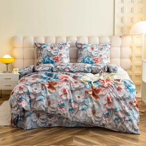 Obliečky z mikrovlákna BLOSSIVA sivá Rozmer obliečky: 2 ks 70 x 90 cm | 200 x 220 cm