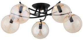 Prisadený luster SAVI 5xE14/10W/230V čierna/zlatá