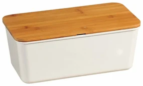 Kesper 58090 Chlebník s doštičkou, biela, 34 x 14 x 18 cm