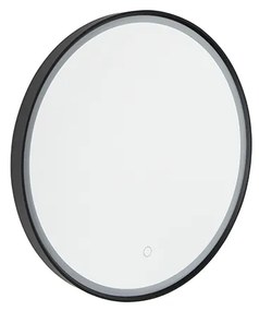 Kúpeľňové zrkadlo čierne 50 cm vrátane LED 3-stupňové stmievateľné s dotykovým okrúhlym - Miral