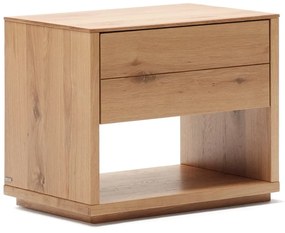 Nočný stolík v dekore duba v prírodnej farbe Alguema – Kave Home