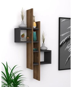 Nástenná polica EMSE 108x53,8 cm hnedá/antracit