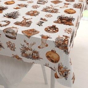 Biante Bavlnený obdĺžnikový obrus Sandra SA-543 Vianočná atmosféra 140x220 cm