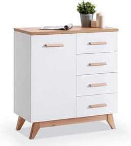 Komoda FELISIA biely prírodný dub 85 cm