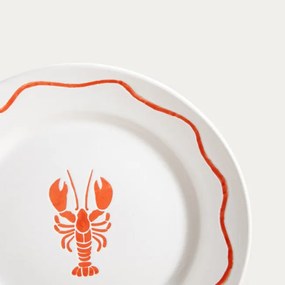 Dezertný tanier KAOMA biely / oranžový 774577