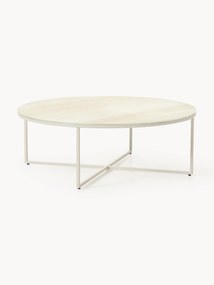 Okrúhly konferenčný XL stolík so sklenenou doskou's mramorovým efektom Antigua