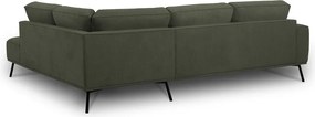 Tmavozelená ženilková rohová pohovka (pravý roh/do L) Amsterdam – Scandic