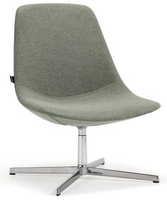 Kreslo LANGLEY, brúsený hliník/zelenošedá