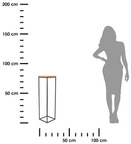 STOJAN NA KVETINÁČ SIMPLE 80X24X24 CM ČIERNA/HNEDÁ