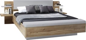 XXXLutz POSTEĽ S NOČNÝMI STOLÍKMI, 180/200 cm, sivá, dub artisan Ti'me - Postele - 000687018517
