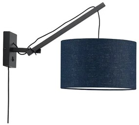 Nástenná lampa andes bambus s modrá MUZZA