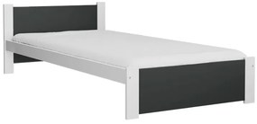 Posteľ IKAROS 90 x 200 cm, antracit/biela Rošt: Bez roštu, Matrac: Bez matraca