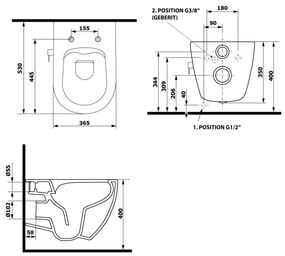 Isvea Isvea, INFINITY závesná WC misa Rimless, integrovaný ventil a bidetová spŕška 36,5x53 cm, biela, 10NFS1001I
