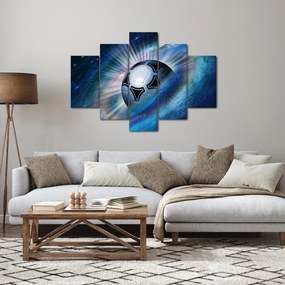 Obraz - Futbalová lopta vo vesmíre (150x105 cm)