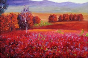 Obraz červenej krajiny (90x60 cm)