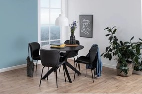Moderný jedálenský stôl GILERMO Ø105 cm z dubového dreva - čierny