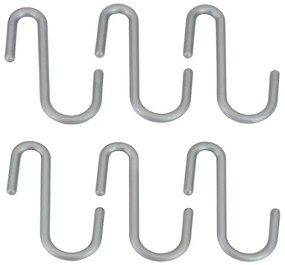 Závesné plastové háčiky v súprave 6 ks v striebornej farbe City – Metaltex
