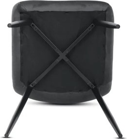Jedálenská stolička zamatová, sivá CT-281 GREY4