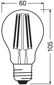 LED žiarovka E27 A60 12W = 100W 1521lm 4000K Neutrálne 320° Stmievateľné vlákno OSRAM SUPERSTAR