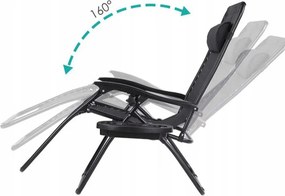 Set 2 polohovateľných záhradných lehátok so stolíkom - béžový