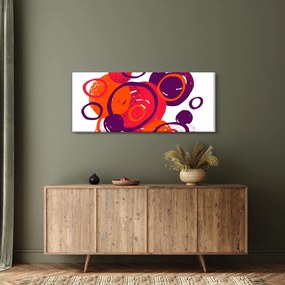 Obraz - Motív s kruhmi v teplých farbách (120x50 cm)