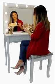 Kozmetický stolík so zrkadlom Vintage, 140 x 40 x 80 cm