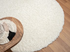 My Flair, Kusový koberec My Shaggy creme kruh, 120x120 (priemer) kruh, biela, chodba / predsieň