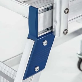 Zarges Hliníkový pojazdný rebrík s plošinou, 3 priečky, výška plošiny 0,7 m