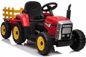 LEAN CARS Batériový traktor s prívesom XMX611 červený