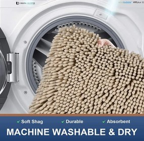 BISK Erga Basic, kúpeľňová predložka 80x50 cm, model 6 Chenille Rolled, čierna, ERG-08686