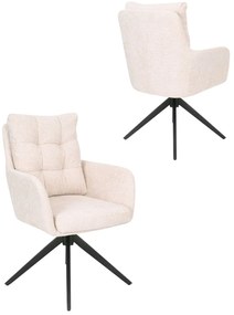 Otočná stolička s podrúčkami Fioro, béžová