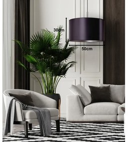 Duolla - Luster na lanku CANNES 1xE27/15W/230V pr. 50 cm čierna/strieborná