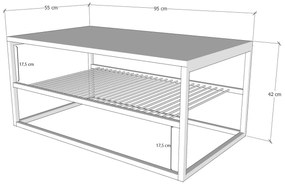 Hanah Home Konferenčný stolík Asude - White, Biela, Čierna