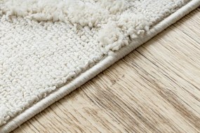 Koberec SEVILLA Y611A mreža, diamanty hnedý / biely, Maroko, Shaggy