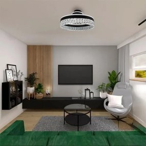 LED Stmievateľný prisadený luster LED/75W/230V 3000-6500K čierna + diaľkové ovládanie