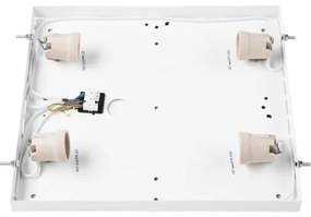 Stropné svietidlo NATURAL SQUARE 4xE27/15W/230V 39x39 cm borovica/čierna