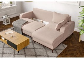 Béžová menčestrová rohová pohovka (pravý roh) Beata – Ropez