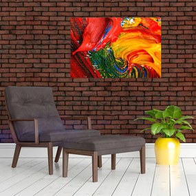 Obraz - Modrenie abstrakcie štetcom (90x60 cm)