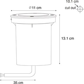 Sada 6 moderných vonkajších bodových svetiel čiernych 35 mm nastaviteľných IP65 - Delux