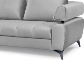 Rohová sedacia súprava Paris, svetlo šedá látka, ľavý roh