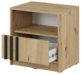 PIA Nočný stolík Nelly S51 - dub artisan / čierna